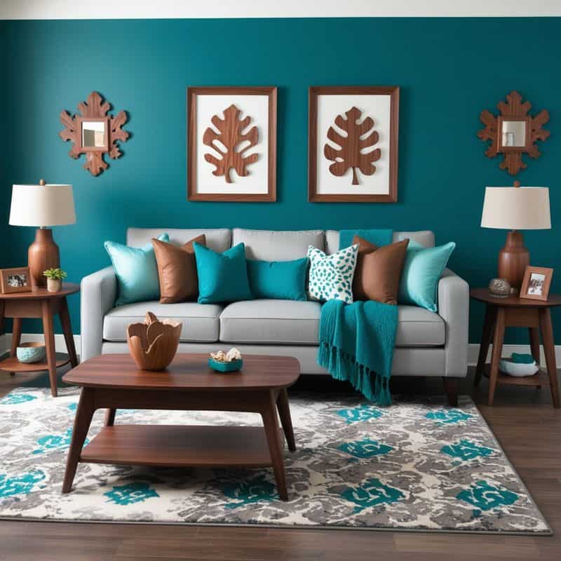 Turquoise and Brown