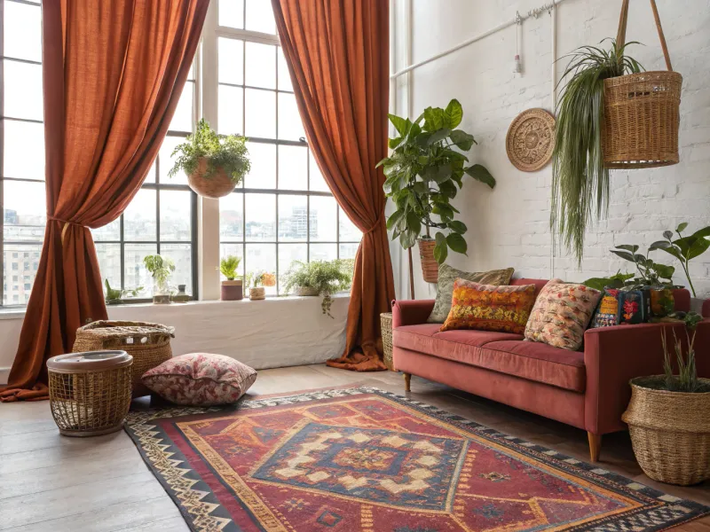 Rust-Colored Curtains or Drapes