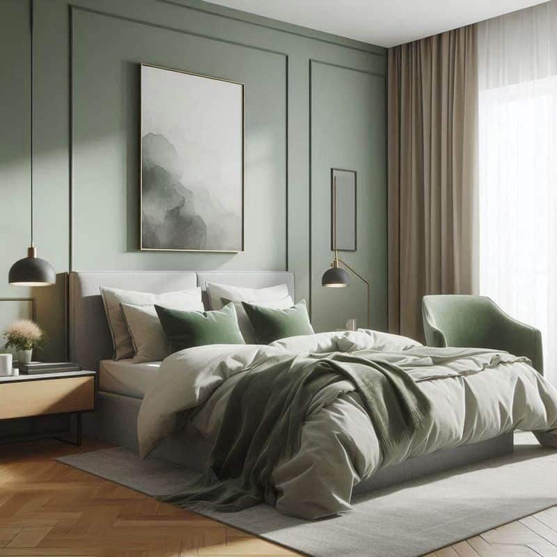 Sage Green Accent Wall