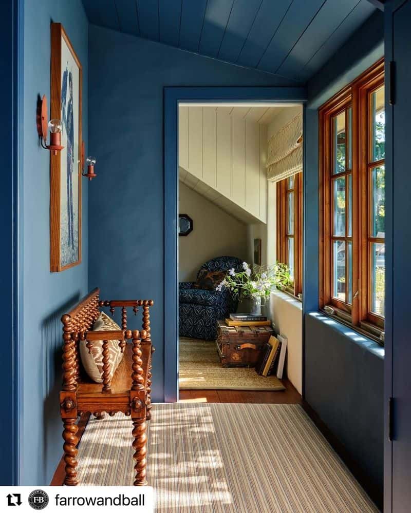 Slate Blue in a Narrow Hallway