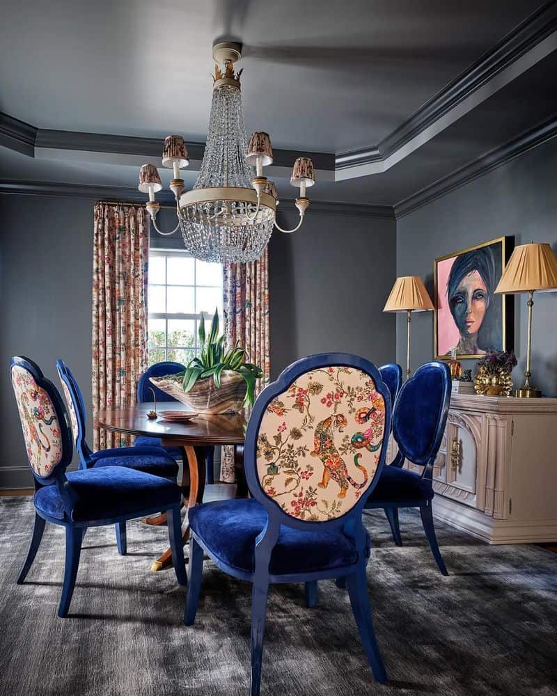 Sophisticated Velvet Dining Room