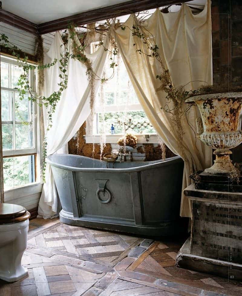 Curtained Bathtub