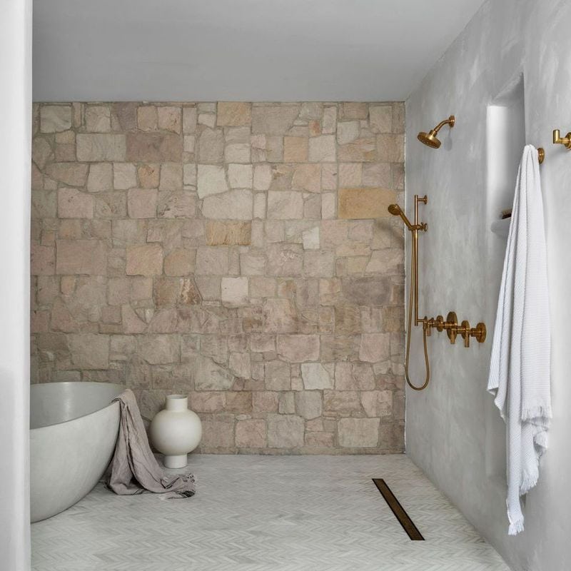 Stone-Tiled Wet Room