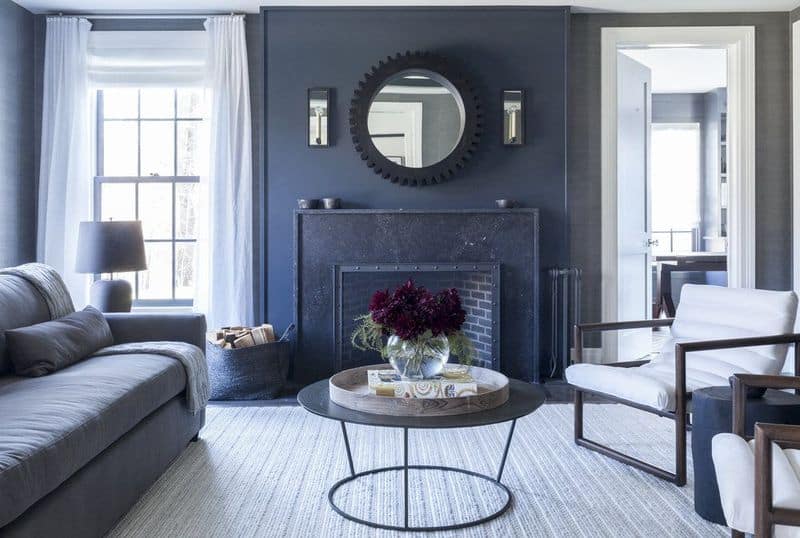 Navy Blue and White