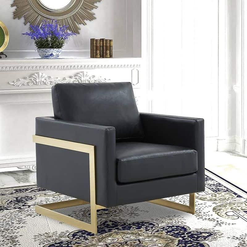 The Leather and Gold Armchair