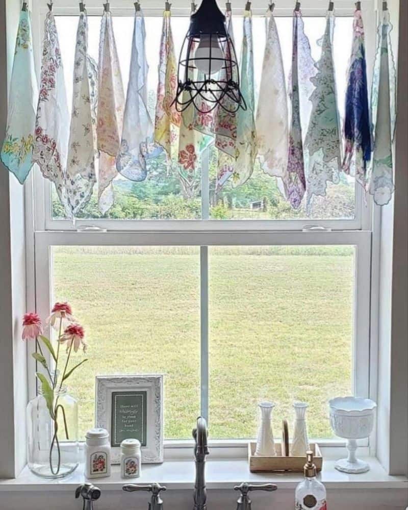 Vintage Handkerchief Valance