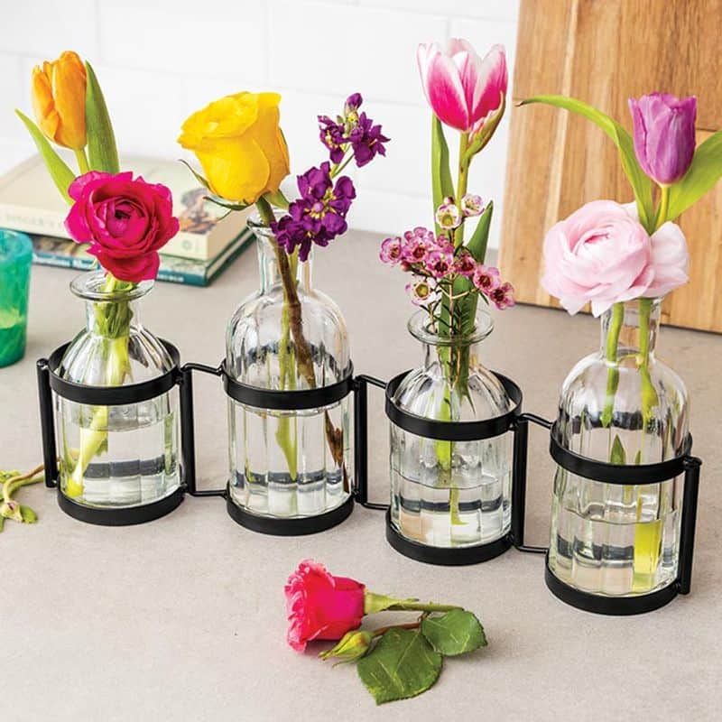 Use Glass Bottles for Flower Vases