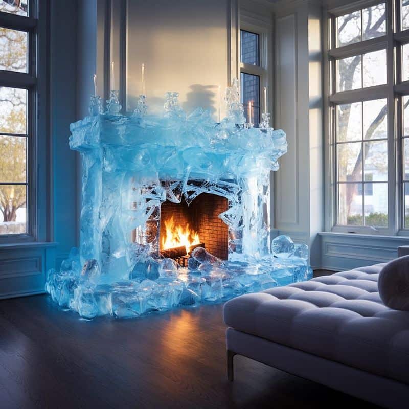 Transparent Glass Fireplace