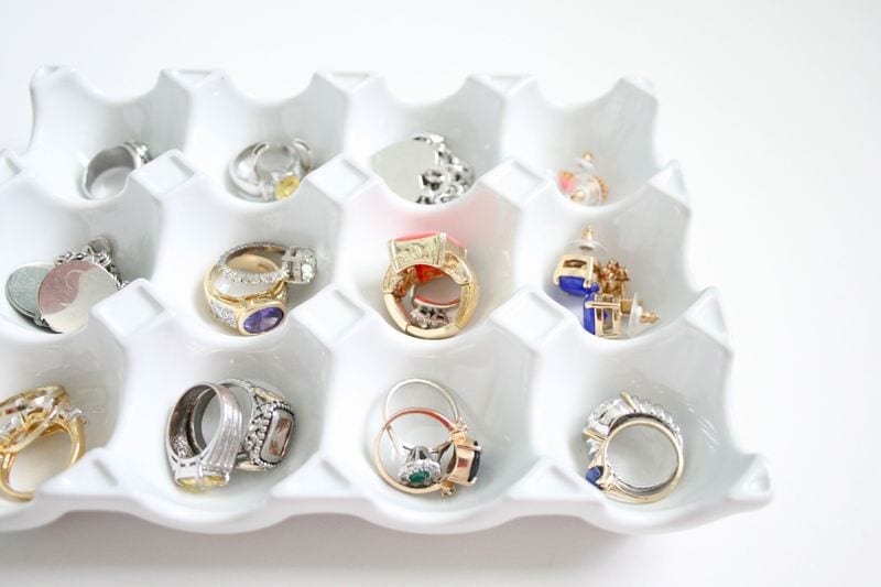 Use Egg Cartons for Jewelry Storage