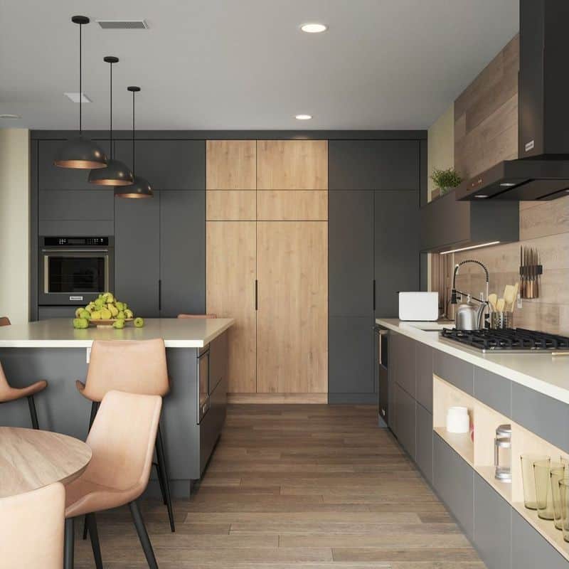Warm Gray with Wood Accents