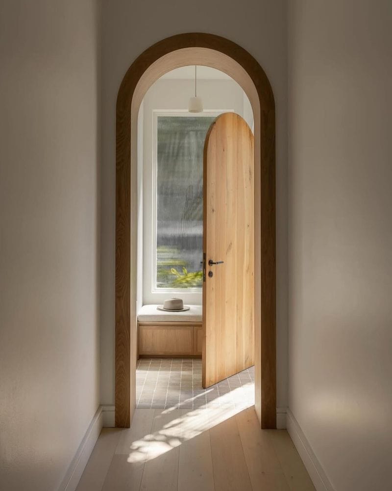 Wood-Lined Arches for Warmth