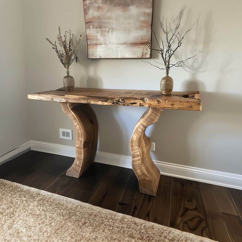 Natural Wood Console Table