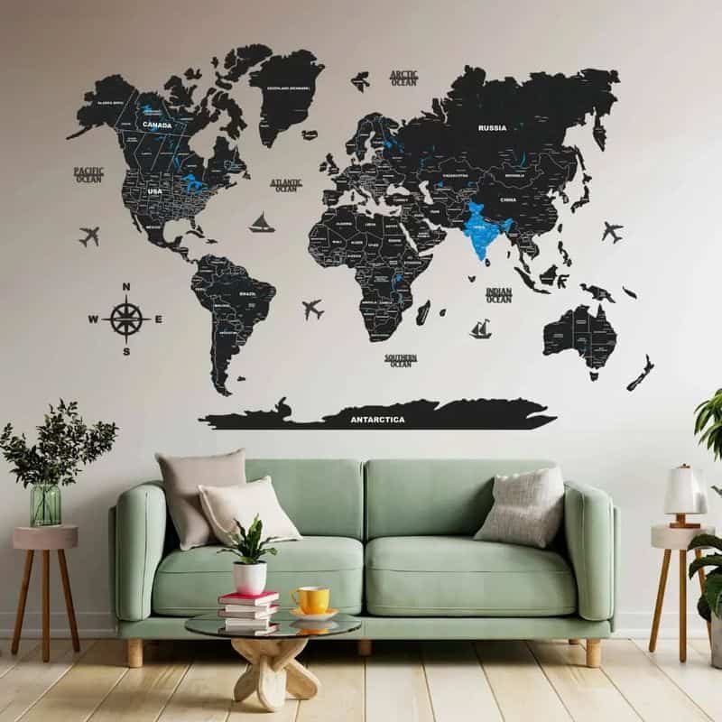 World Map Wall