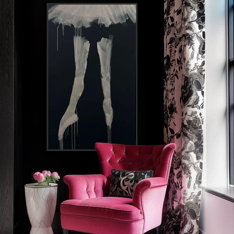 Black and Pink Living Room
