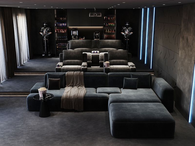 Black and White Home Theater