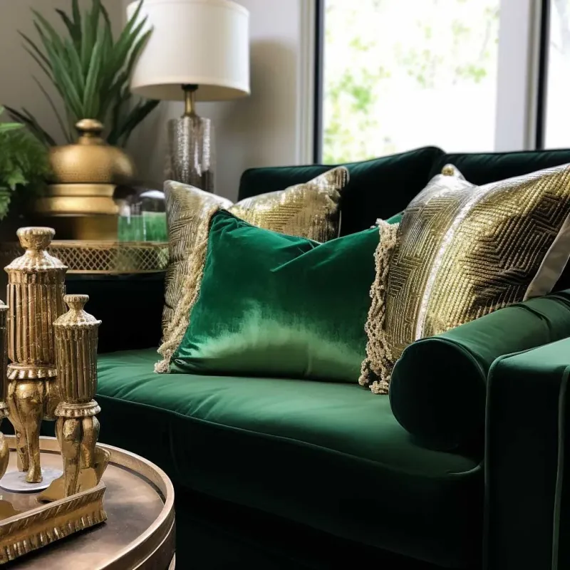 Emerald Green Throw Pillows