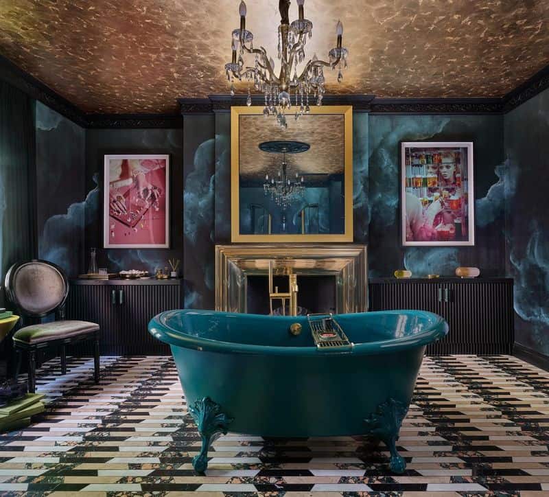 Green and Gold Bathroom