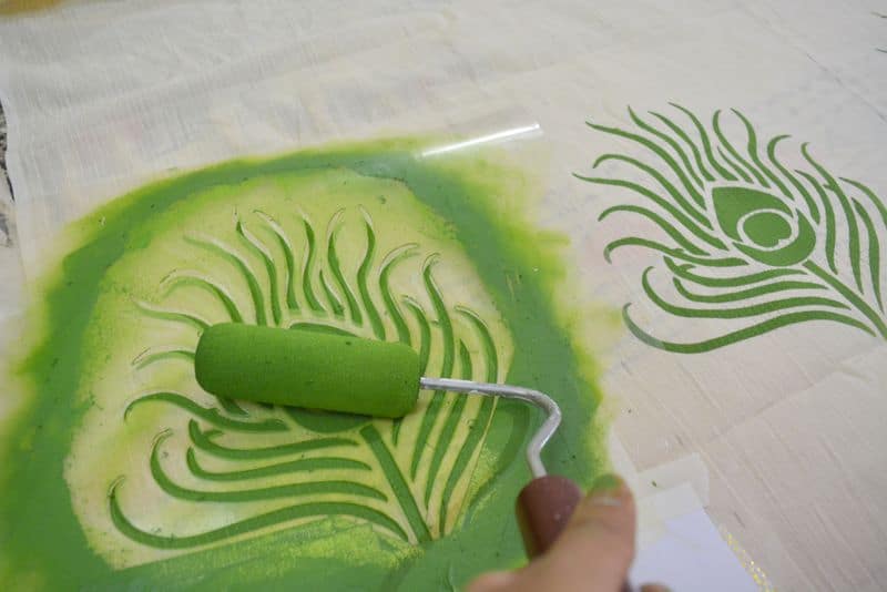 Stencil Painted Curtains