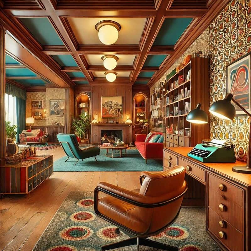 Orange and Teal Home Office