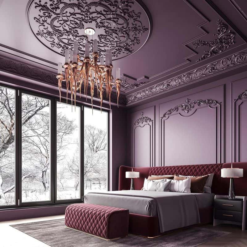 Purple and Silver Bedroom