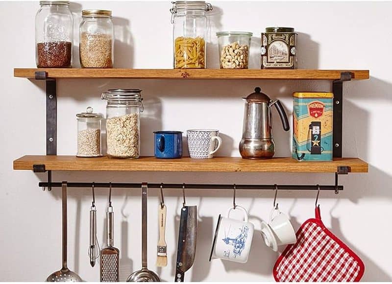 Floating Shelves with Hooks