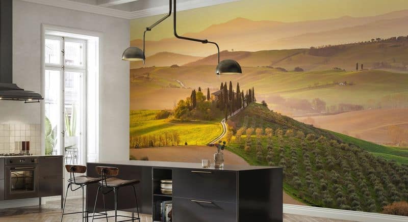 Vineyard-Themed Wallpaper