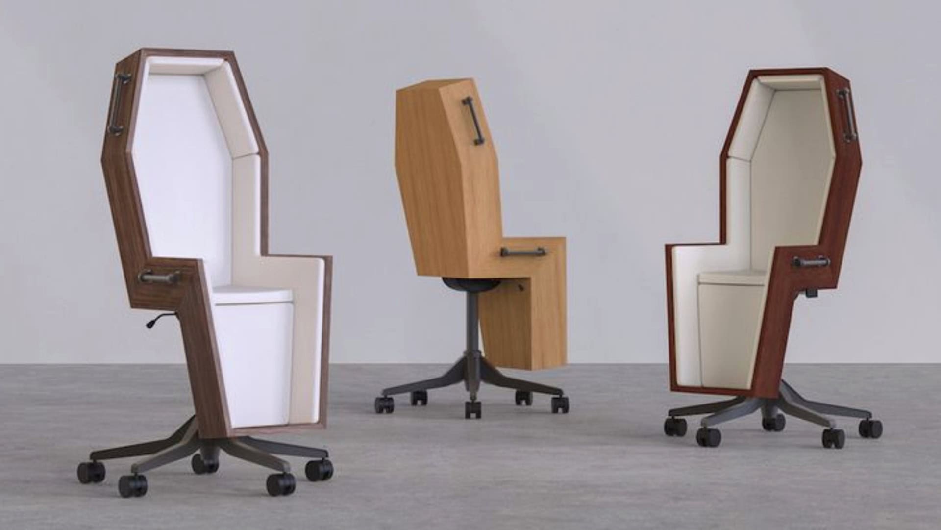 Sit Down, Spill the Tea! These Coffin Chairs Call Out Toxic Work Culture!