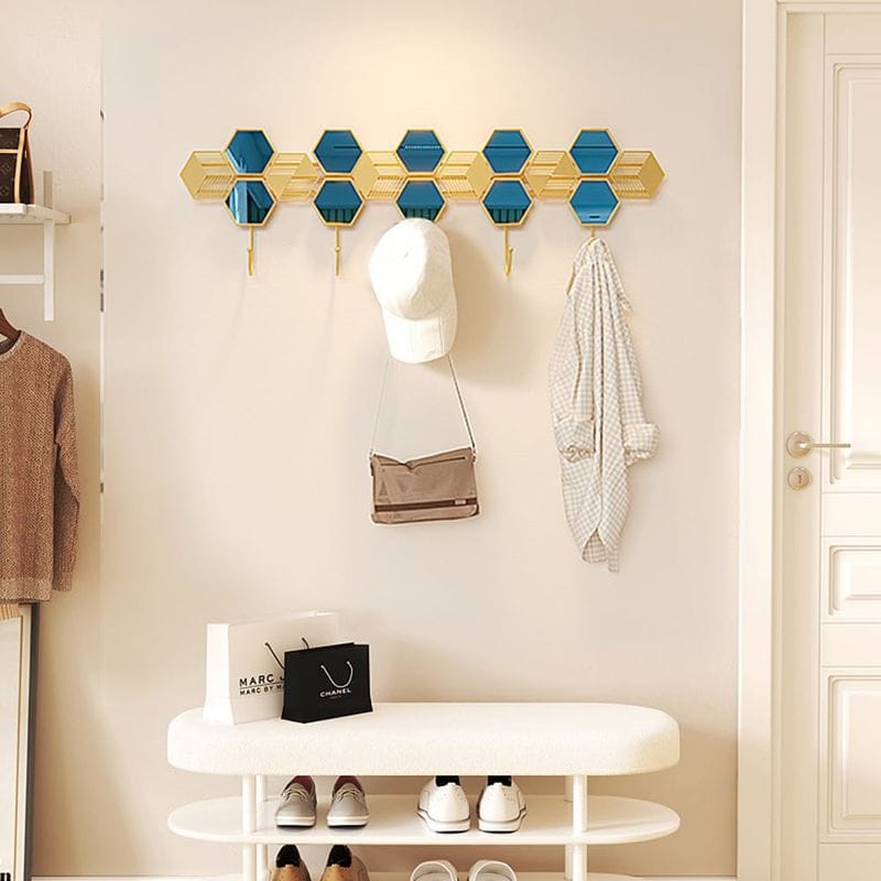 Hooks and Racks Cluttering the Wall