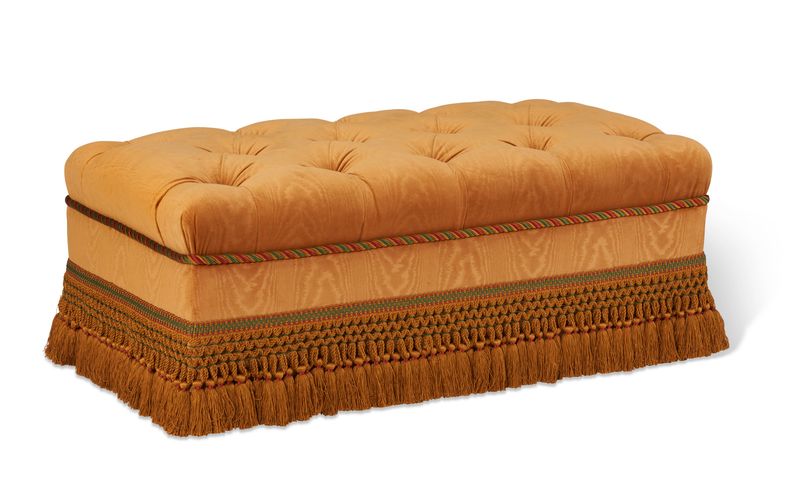 Moire Covered Ottoman