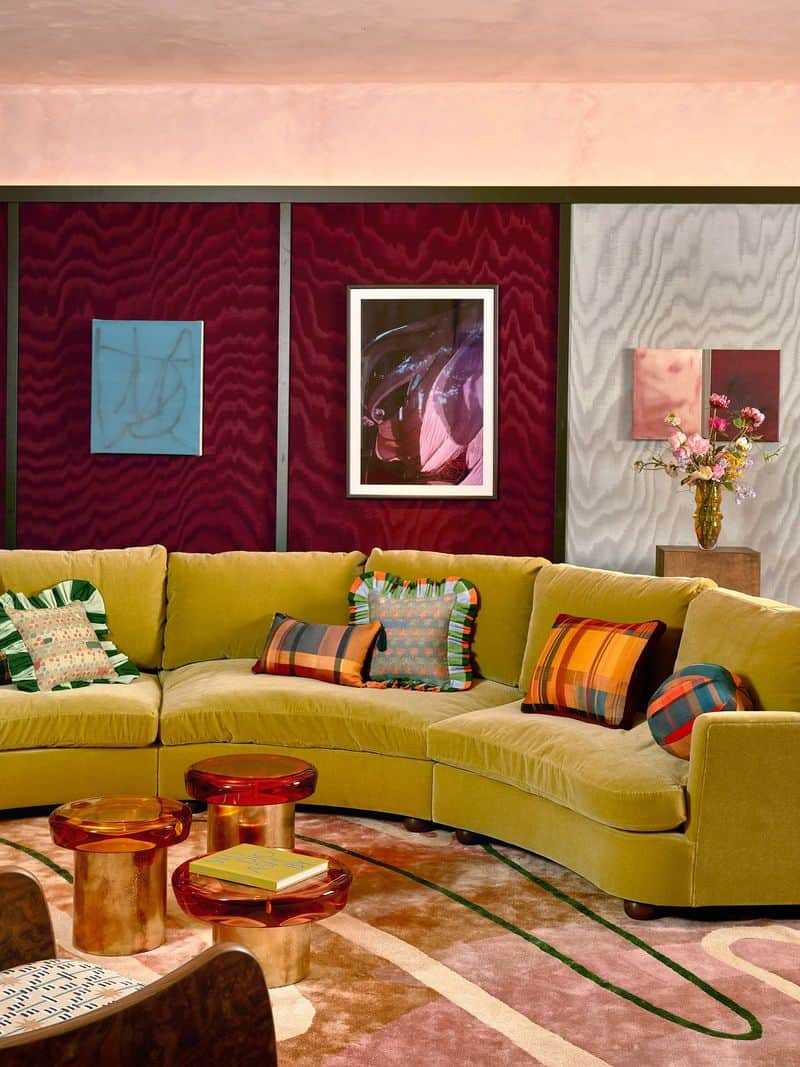 Moire Draped Living Room