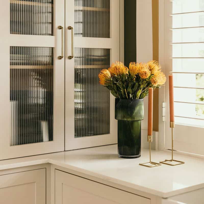 Opt for Open Shelving and Glass Cabinets