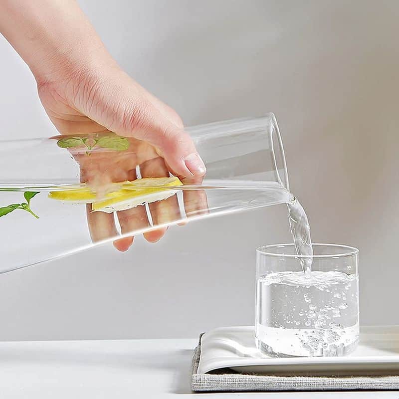 ZILJJ Clear Bedside Water Carafe Set