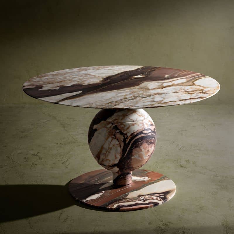 King Round Emotional Marble Dining Table