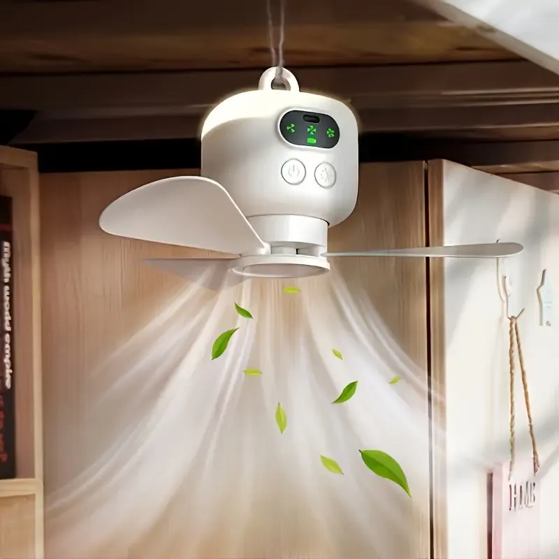 Portable Camping Fan with LED Light