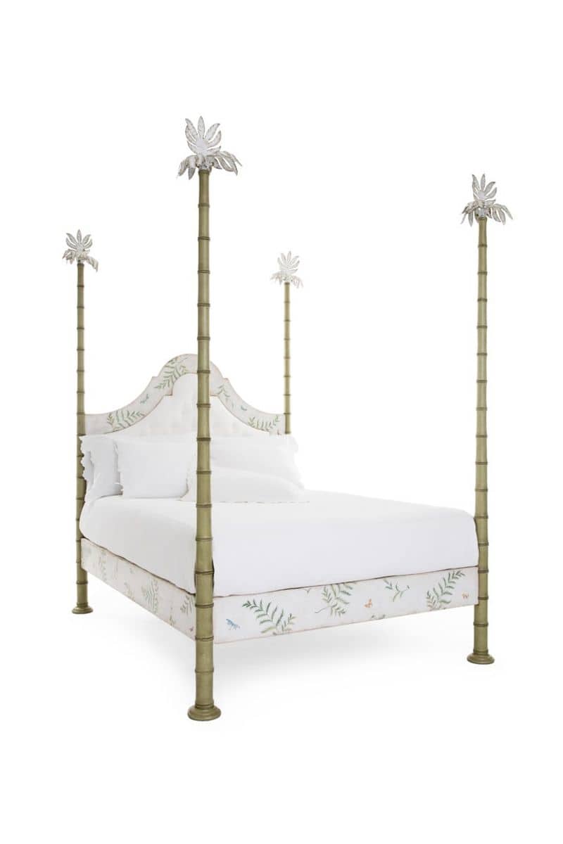 Roma Apple Green Bamboo with Ferns and Butterflies Bed