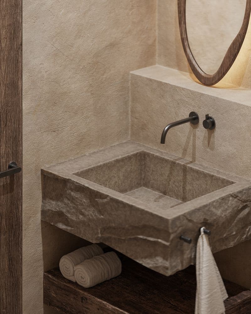 Stone or Concrete Block Sink